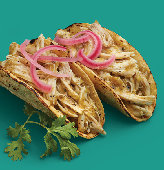 Green Chile Chicken Tacos with Arriba Fire-Roasted Seasoning Sauce